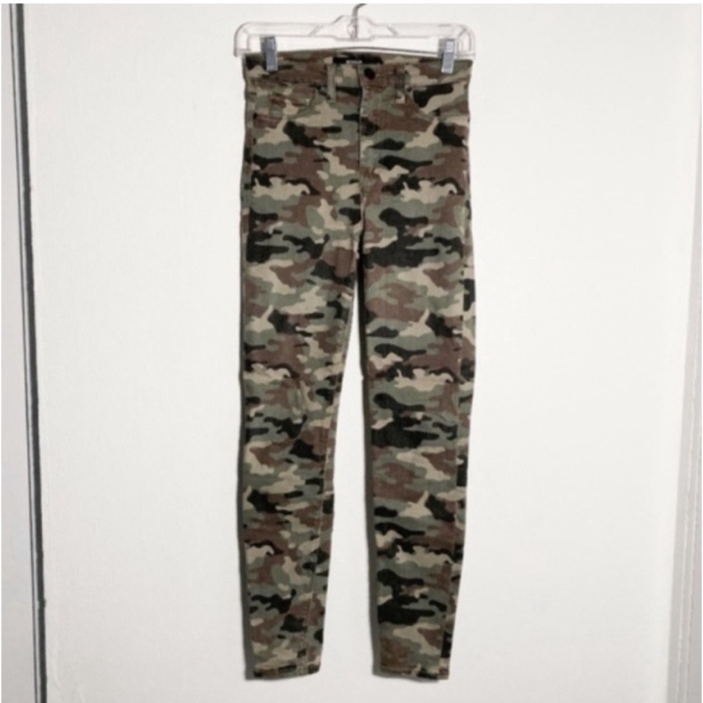 Hudson Barbara High Rise Super Skinny Jeans In Green Camo Sz 25 - Picture 6 of 10